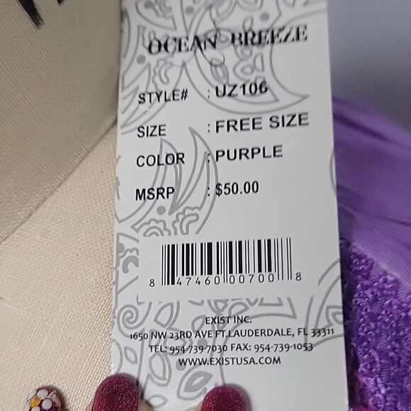 Ocean Breeze Purple Floral Sleeveless Dress, Swim Suit Cover Up. Free Size - Picture 4 of 6